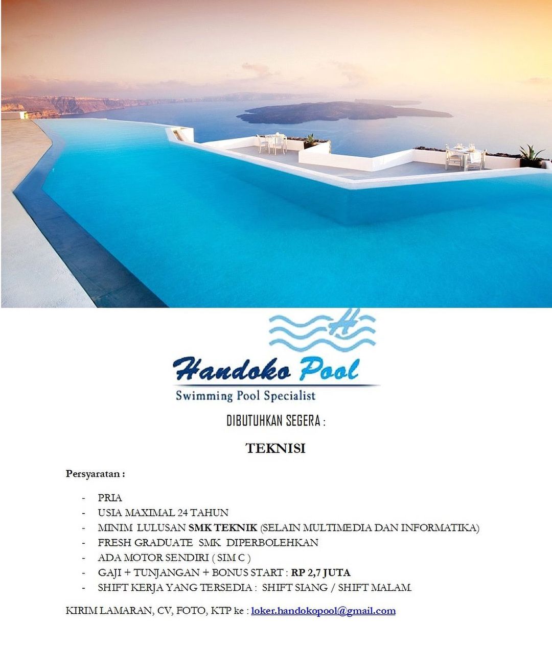 Handoko Pool adalah perusahaan yang bergerak di bidang Spesialis Kolam Renang di...