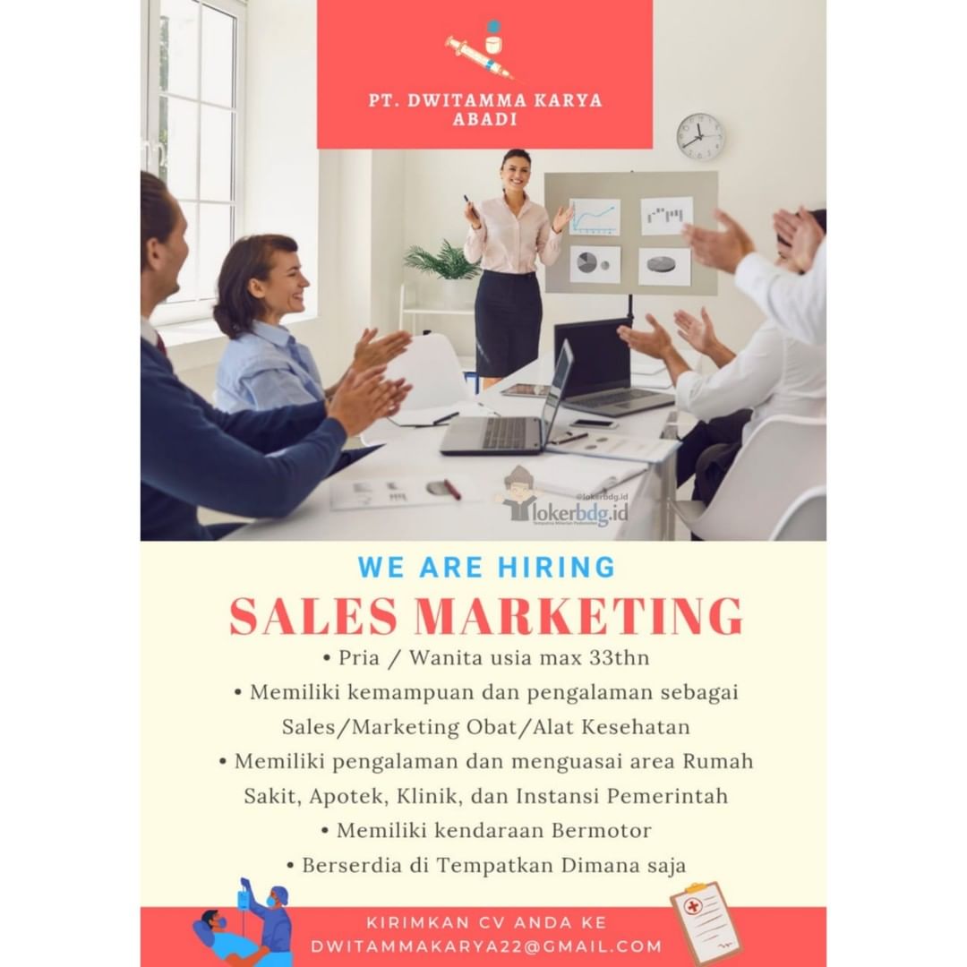 PT DWITAMMA KARYA ABADI
.
WE ARE HIRING
-SALES MARKETING-
.
.
Kirim kan lamaranm...