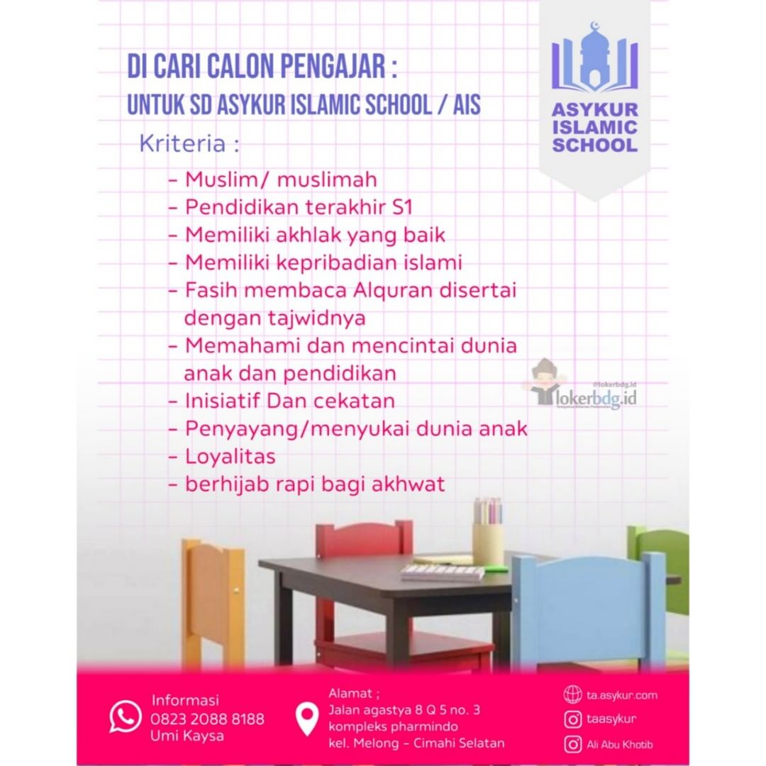 SD ASYKUR ISLAMIC SCHOOL (AIS) yang berada dibawah naungan YAYASAN ABDAN SYAKURO...