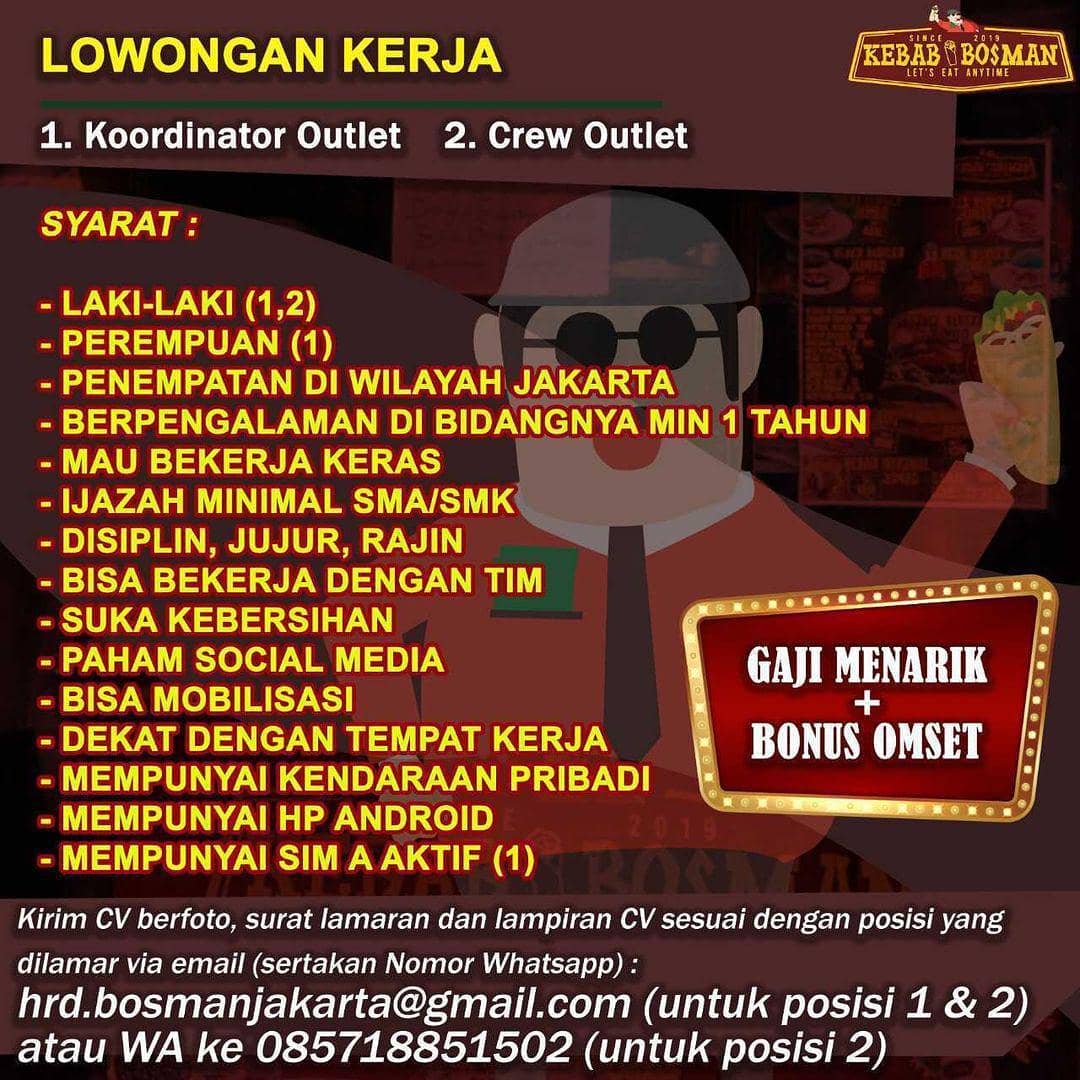 Lowongan Kerja
Kebab Bosman

Saat ini kami sedang mencari kandidat terbaik untuk...
