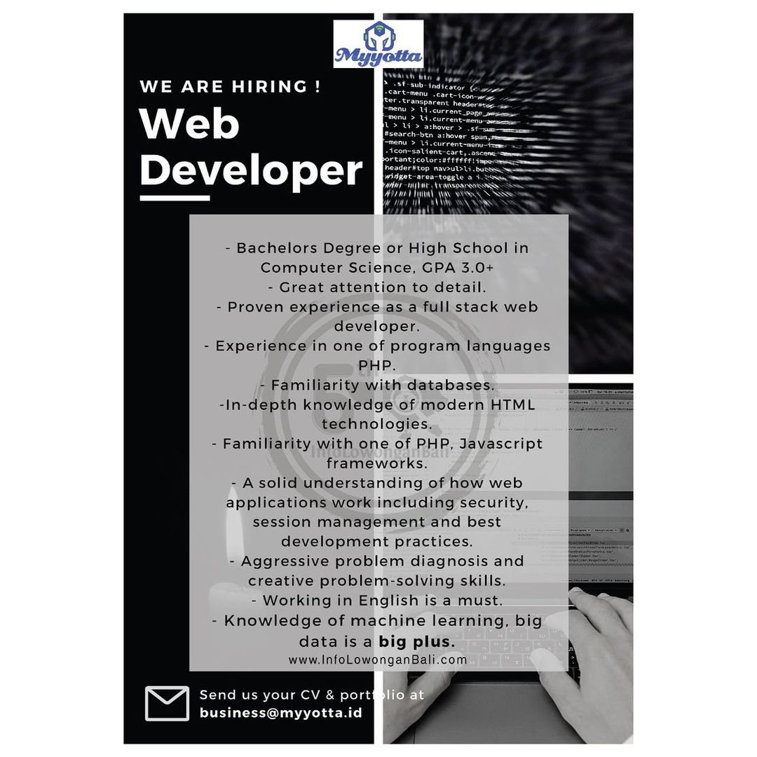PT. Macan Asia Digital (@myyotta) membutuhkan segera team baru sebagai Web Devel...