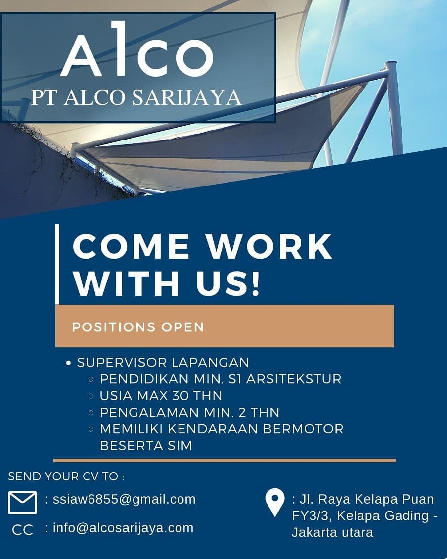 Lowongan Kerja
PT Alco Sarijaya (Alco)

Saat ini kami sedang mencari kandidat te...