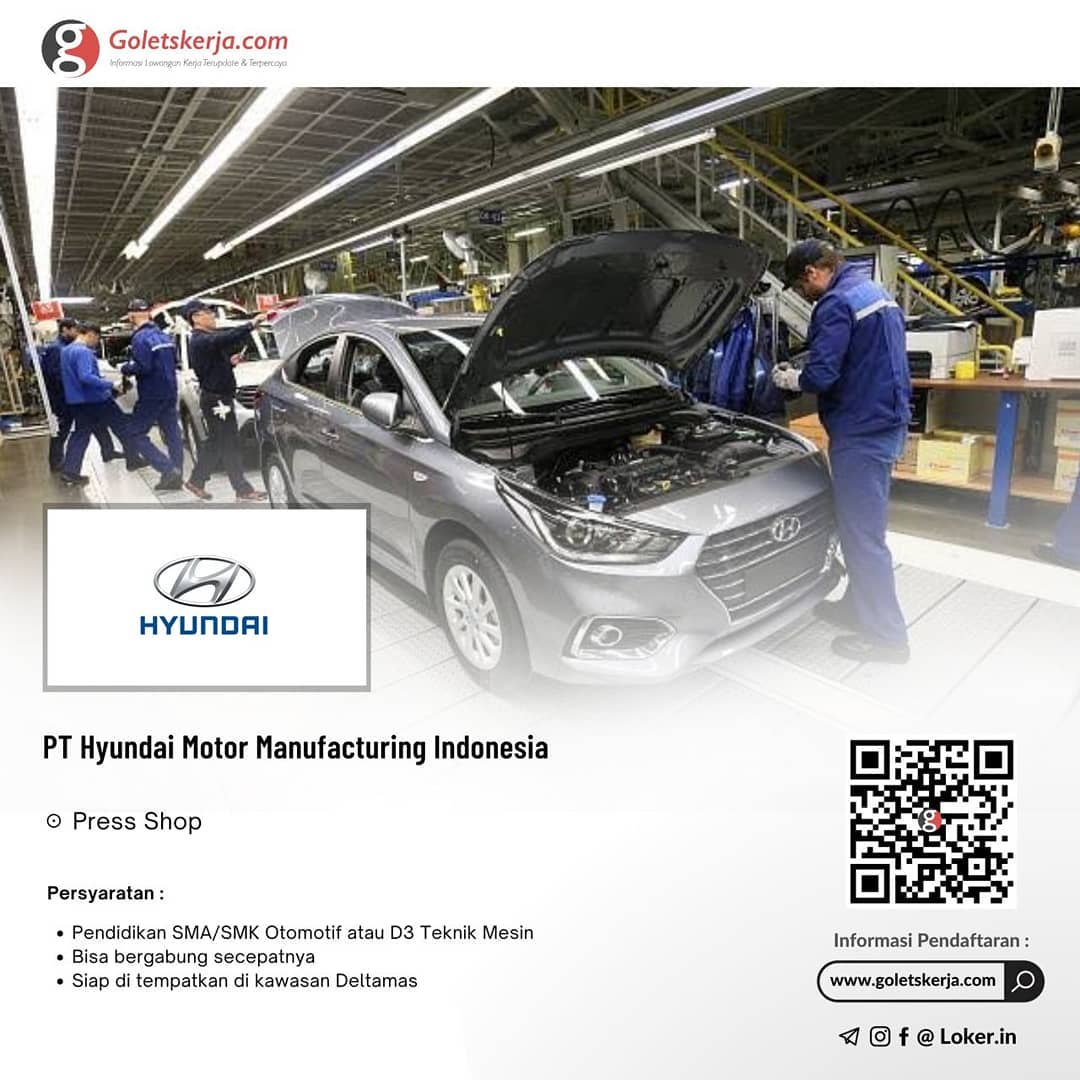 Lowongan Kerja PT Hyundai Motor Manufacturing Indonesia

Dibutuhkan : 
Press Sho...
