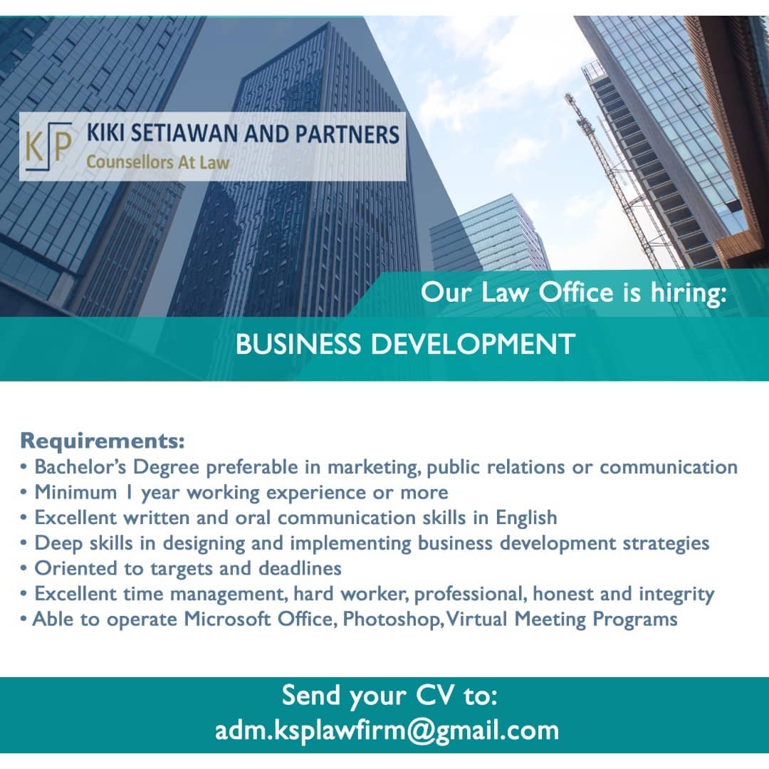 *We're hiring !!*

Kiki Setiawan & Partners Law office sedang membuka lowongan u...