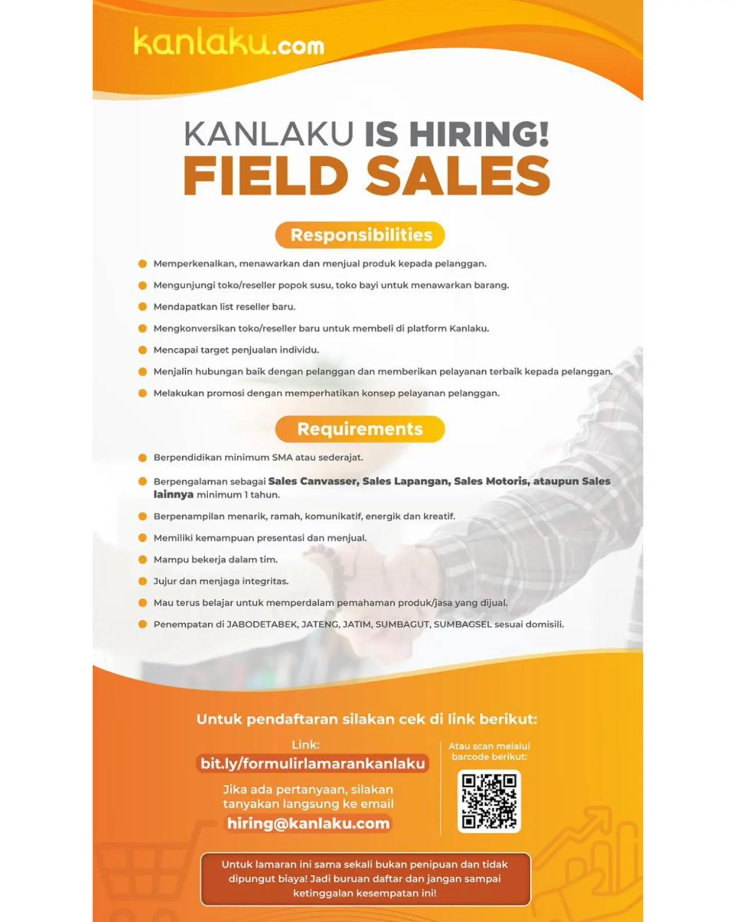 [DIBUTUHKAN SEGERA!]
Saat ini Kanlaku.com (PT. Terpadu Omega Pratama) membuka ke...