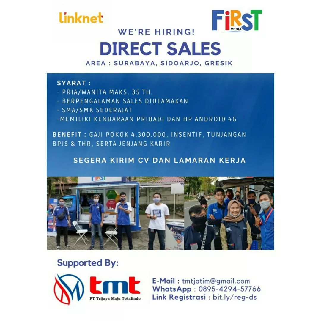 We area PT. Trijaya Maju Totalindo new hiring "Direct Sales" area Jakarta, Depok...