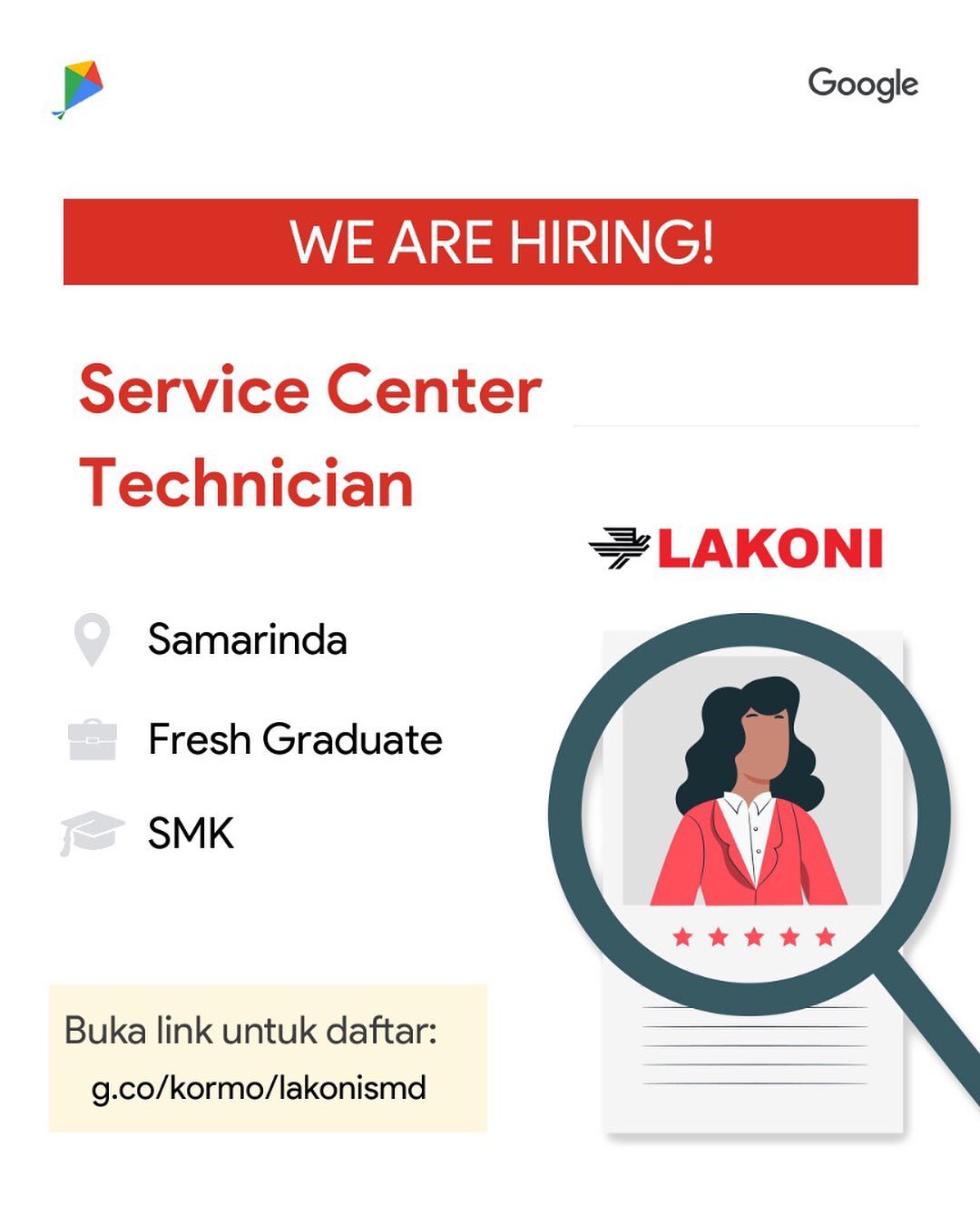 Halo guys!

Kormo punya lowongan yang menarik untukmu nih!

PT Perkakas Sumber K...