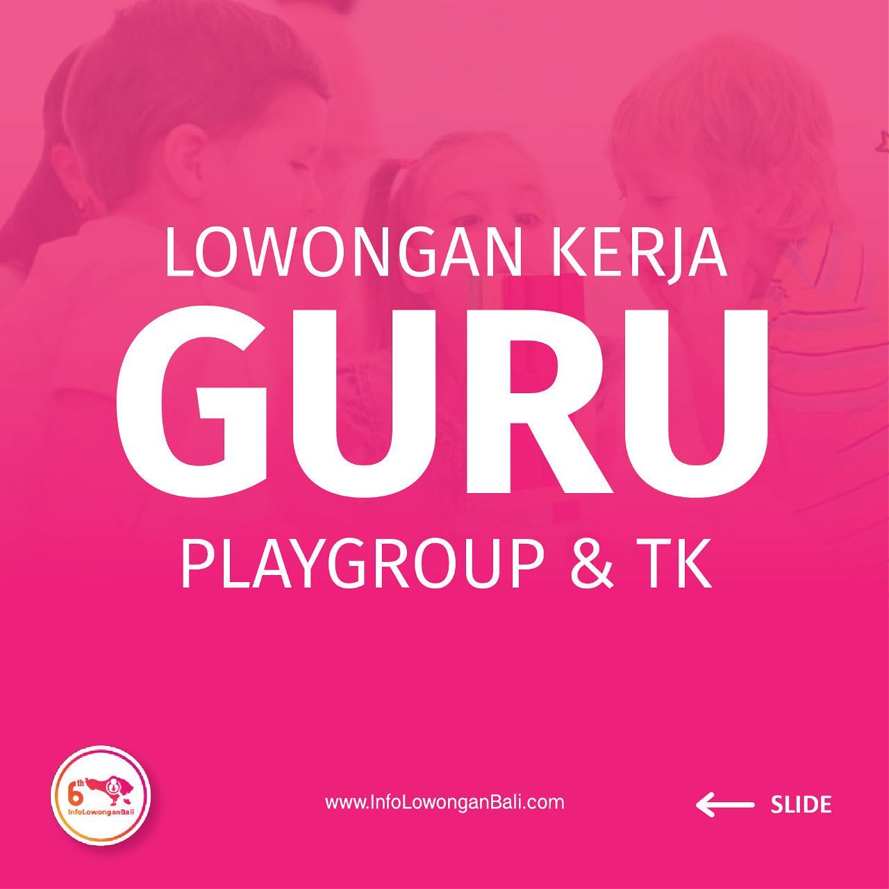 Sekolah PAUD di Renon Denpasar membuka lowongan kerja untuk menjadi guru playgro...