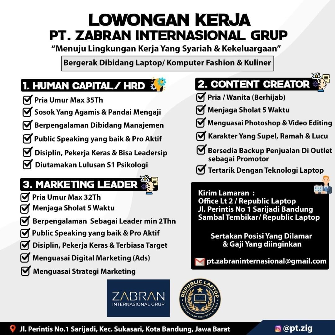 PT. ZABRAN INTERNATIONAL GRUP merupakan sebuah perusahaan yang sedang berkembang...