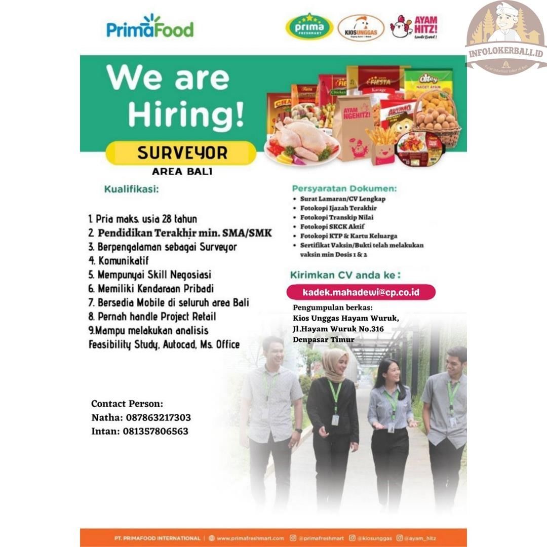 PT.Primafood International cabang Bali is hiring!
.
Kamu memenuhi kualifikasi di...