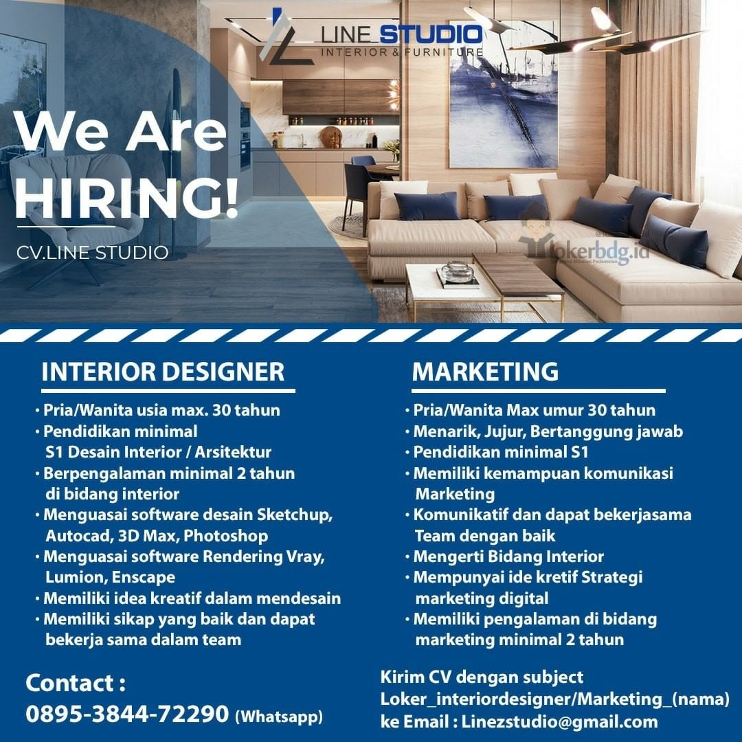 Line Studio Interior and Furniture Hiring

INTERIOR DESIGN
· Pria/Wanita usia ma...
