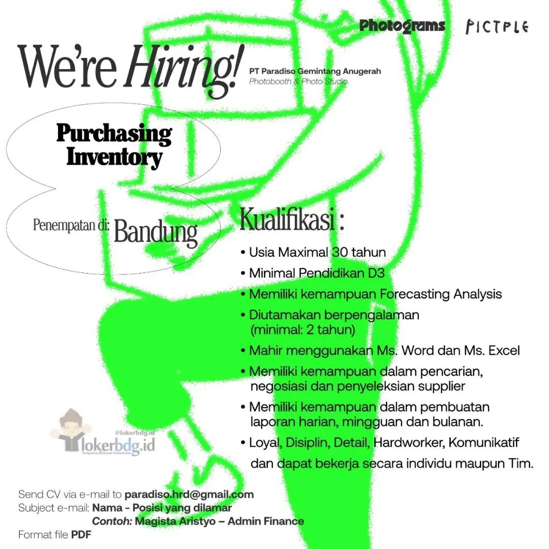 PT. Paradiso Gemintang Anugerah

We are hiring
- Purchasing Inventory
- Admin Fi...