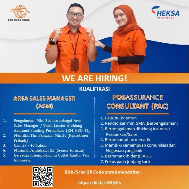 [ JOB VACANCY PT. HEKSA SOLUTION INSURANCE PARTNERSHIP DENGAN PT. POS INDONESIA ...