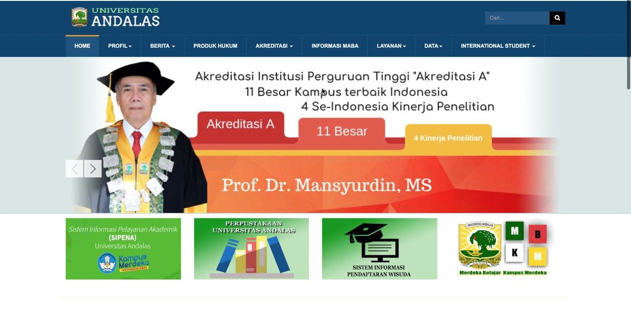 Universitas Andalas (UNAND) - Jurusan, Akreditasi, Fakultas